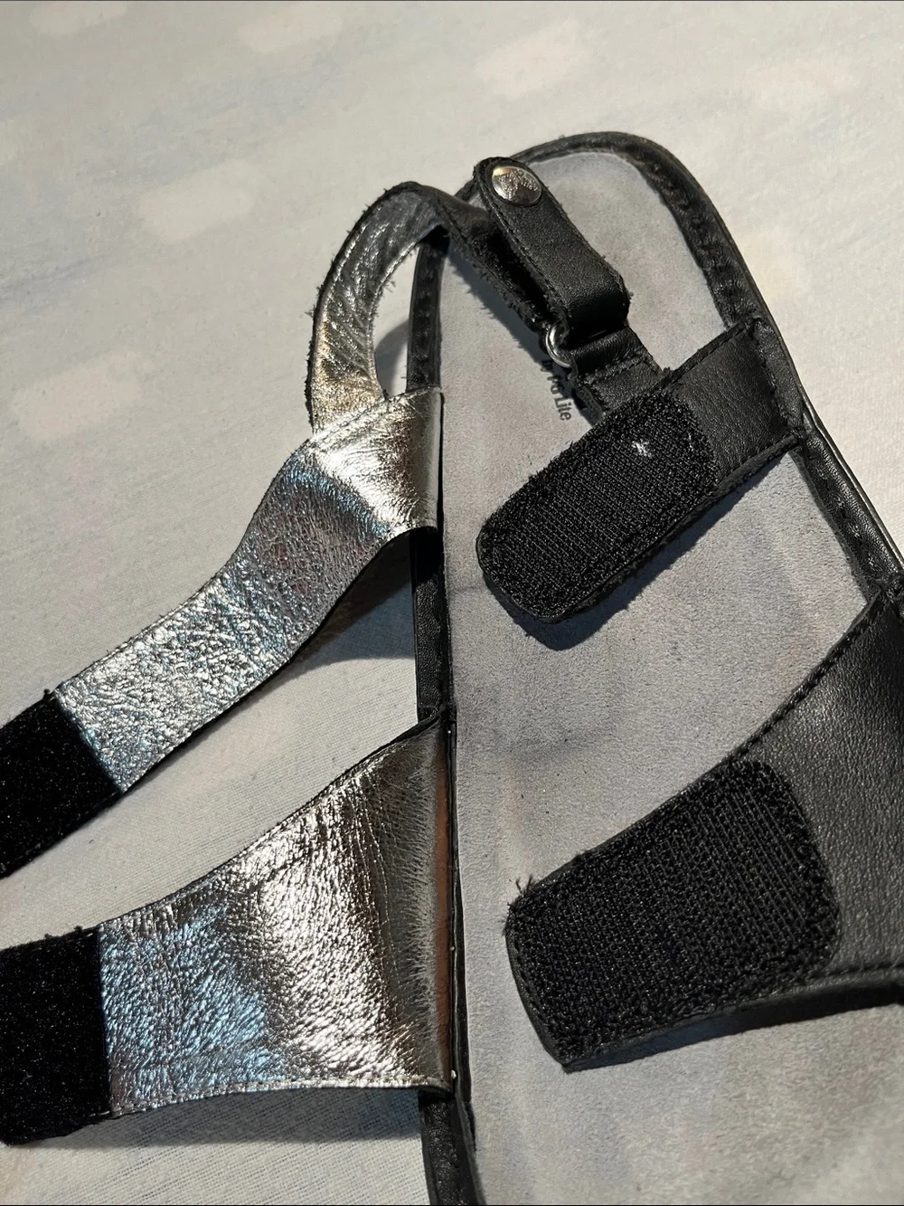 Algeria Verona Style Black Leather Adjustable Sandals - Size 38 (Approx. US 7.5)